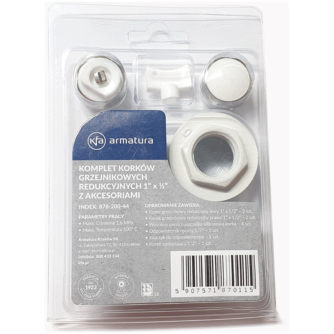 Set of 1"x1/2" reducing radiator plugs with accessories – Bathroom ...
