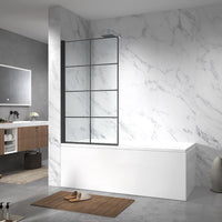 Gulietta Black Squared 1-Wing Hinged Bath Screen