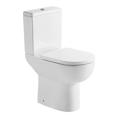 Tornio Rimless Close Coupled Toilet – Open Back D-Shape (Comfort Height 50.5cm)