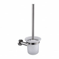 Omnires Modern Project Glass Wall-mounted Toilet Brush Nickel