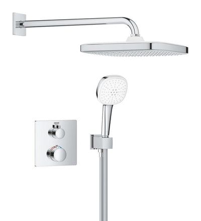 GROHE Grohtherm concealed shower system with Tempesta 250 Cube, chrome