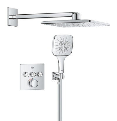 GROHE Grohtherm SmartControl concealed shower system with Rainshower SmartActive 310 Cube, chrome