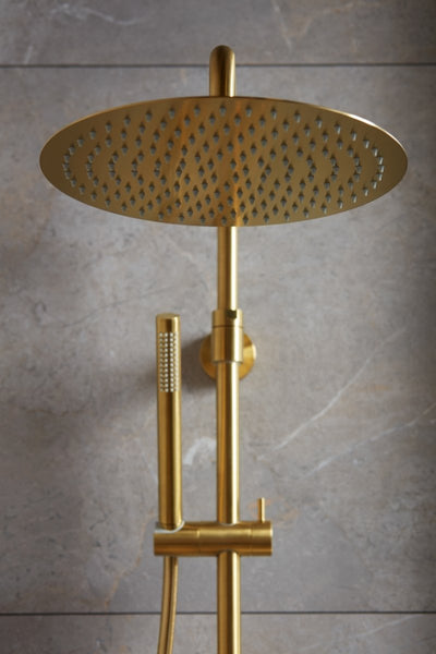 Moza Thermostatic Rainshower Set — Premium – for showers (300 mm head) / Brushed Gold
