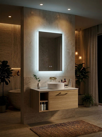 Alfie Square LED Edge Mirror with Wireless Speaker - 500 x 700 x 78mm