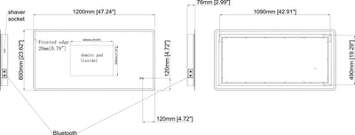 Molly Rectangle LED Touch Mirror with Wireless Speaker - 1200 x 600 x 78mm