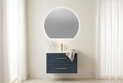 Olive Semi Circle Backlit LED Mirror - 700 x 800 x 30mm