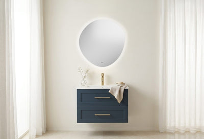 Phoebe Round Pebble Backlit LED Bathroom Mirror - 500 x 700 x 30mm