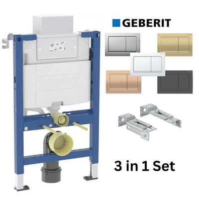 Geberit Duofix Alpha Wc Frame 820mm Concealed Cistern, Rectangular Plate, Brackets 458.033.00.2