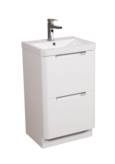 Monza Floor Standing Vanity Unit & Basin - White Gloss - 500mm