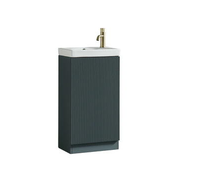 Flauto Mini Cloakroom Vanity & Basin - Smoked Sage - 460mm