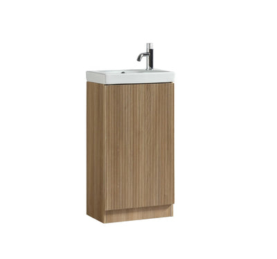 Flauto Mini Cloakroom Vanity & Basin - Country Oak - 460mm