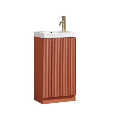 Flauto Mini Cloakroom Vanity & Basin - Bruciata Orange - 460mm