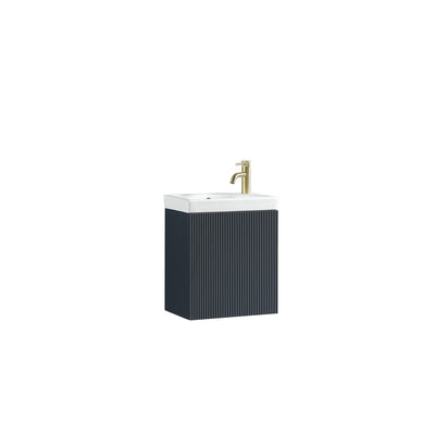 Flauto Mini Cloakroom Wall Hung Vanity & Basin - Midnight Shadow - 460mm