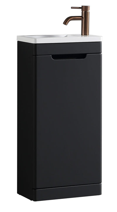 Acerra 400mm Cloakroom Vanity & Basin - Silk Black - 400mm
