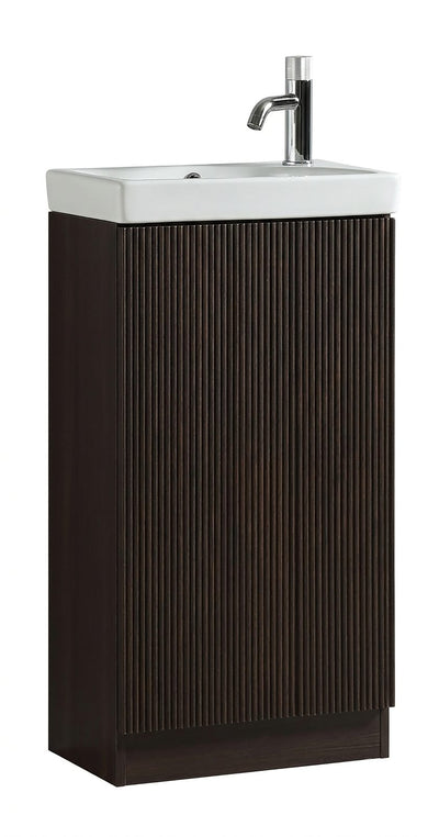 Flauto Mini Cloakroom Vanity & Basin - Espresso Oak - 460mm