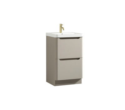 Monza Floor Standing Vanity Unit & Basin - Soft Coffee - 500mm