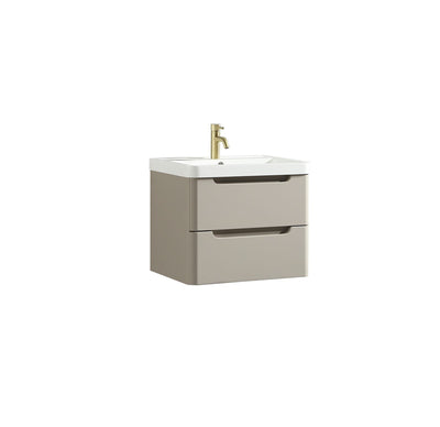Monza Wall Hung Vanity Unit & Basin - Soft Coffee - 600mm
