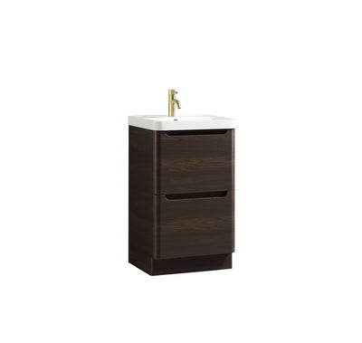 Monza Floor Standing Vanity Unit & Basin - Espresso Oak - 500mm