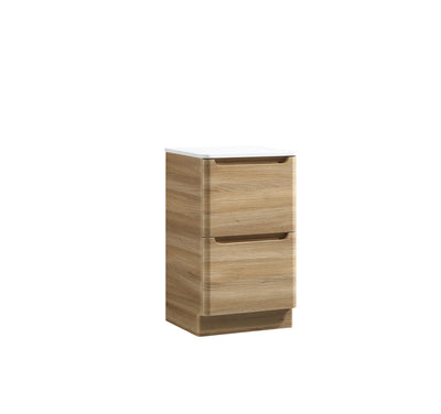 Monza Floor Standing Vanity with Sintered Stone Counter Top - Country Oak - 500mm