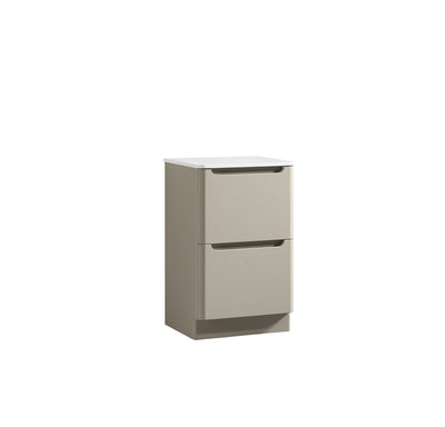 Monza Floor Standing Vanity with Sintered Stone Counter Top - Soft Coffee - 500mm