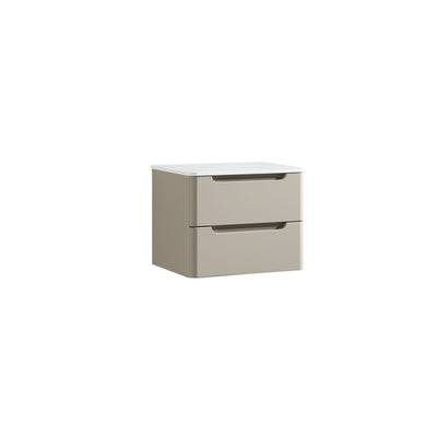 Monza Wall Hung Vanity with Sintered Stone Counter Top - Soft Coffee - 500mm