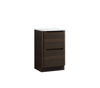 Monza Floor Standing Vanity with Sintered Stone Counter Top - Espresso Oak - 500mm