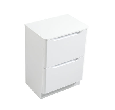 Monza Floor Standing Vanity with Sintered Stone Counter Top - White Gloss - 600mm