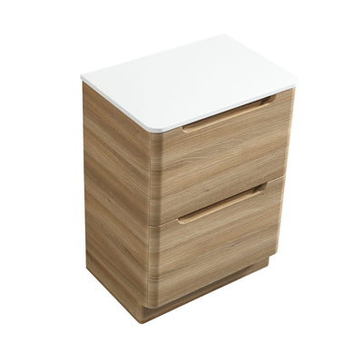 Monza Floor Standing Vanity with Sintered Stone Counter Top - Country Oak - 600mm