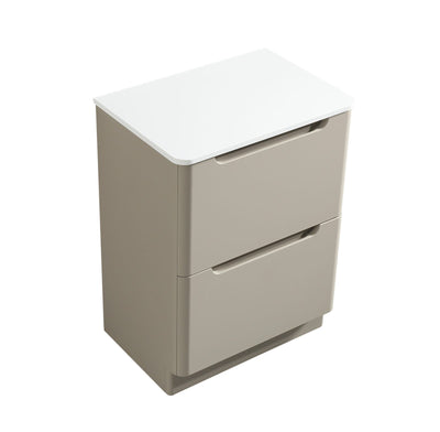 Monza Floor Standing Vanity with Sintered Stone Counter Top - Soft Coffee - 600mm