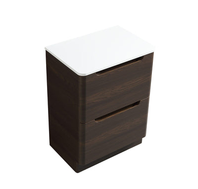 Monza Floor Standing Vanity with Sintered Stone Counter Top - Espresso Oak - 600mm