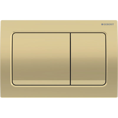Geberit Duofix Alpha WC Frame 980, Concealed Cistern, Rectangular Plate Bracket and Acoustic Mat — Brushed Gold