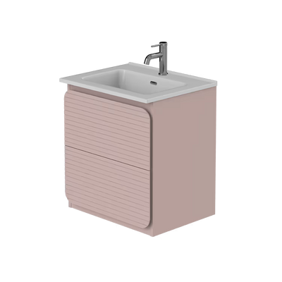 Rían Mauve Pink 500mm Wall Hung Two-Drawer Unit & Basin