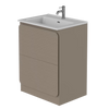 Rían Mocha 600mm Floor Standing Two-Drawer Unit & Basin