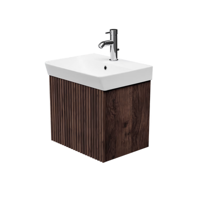 Soho Walnut 600mm Wall Hung Unit & Basin