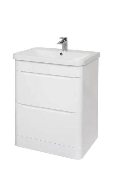 Eve White Gloss 500mm Floor Standing Unit & Basin
