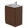 Rían Chocolate Brown 600mm Floor Standing Two-Drawer Unit & Basin