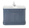 Merrion 1200mm vanity unit in navy with marble worktop and under-counter basin