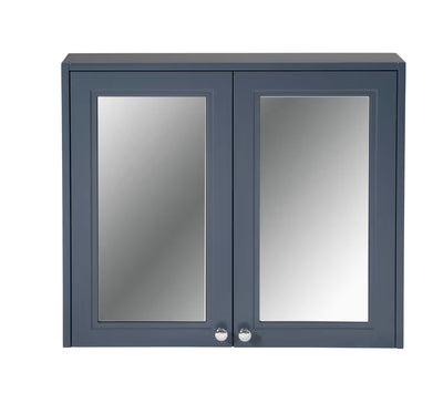 Merrion 800mm mirror cabinet in navy