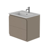 Rían Mocha 600mm Wall Hung Two-Drawer Unit & Basin
