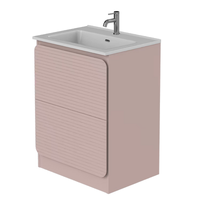 Rían Mauve Pink 600mm Floor Standing Two-Drawer Unit & Basin