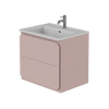 Rían Mauve Pink 600mm Wall Hung Two-Drawer Unit & Basin