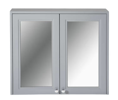 Merrion 800mm mirror cabinet in grey