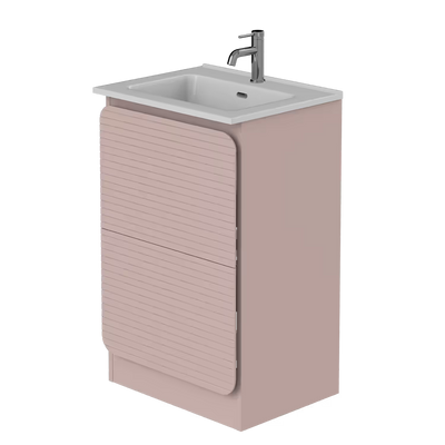 Rían Mauve Pink 500mm Floor Standing Two-Drawer Unit & Basin