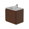 Rían Chocolate Brown 600mm Wall Hung Two-Drawer Unit & Basin