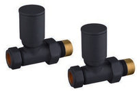 Modern Round Straight Radiator Valves Black