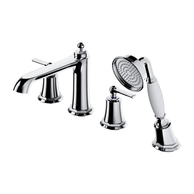 Armance Traditional 4-Hole Bath Mixer Tap - Chrome - AM5232CR - Omnires