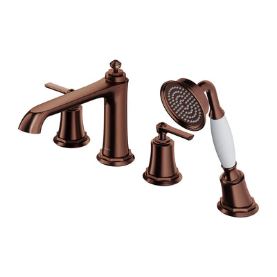 Armance Traditional 4-Hole Bath Mixer Tap - Antique Copper - AM5232ORB - Omnires