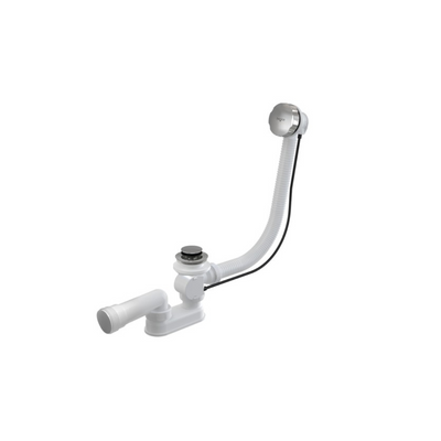 Automatic siphon with overflow for bath - chrome