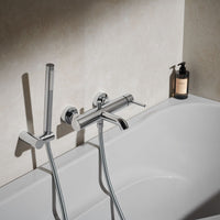 Chrome Bath Tap in Bathroom 
