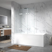 Gulietta Chrome 3-Wing Bath Screen - 1200mm - Gulietta